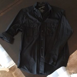 GAP 1969 Black Military L/S Shirt, Men’s L